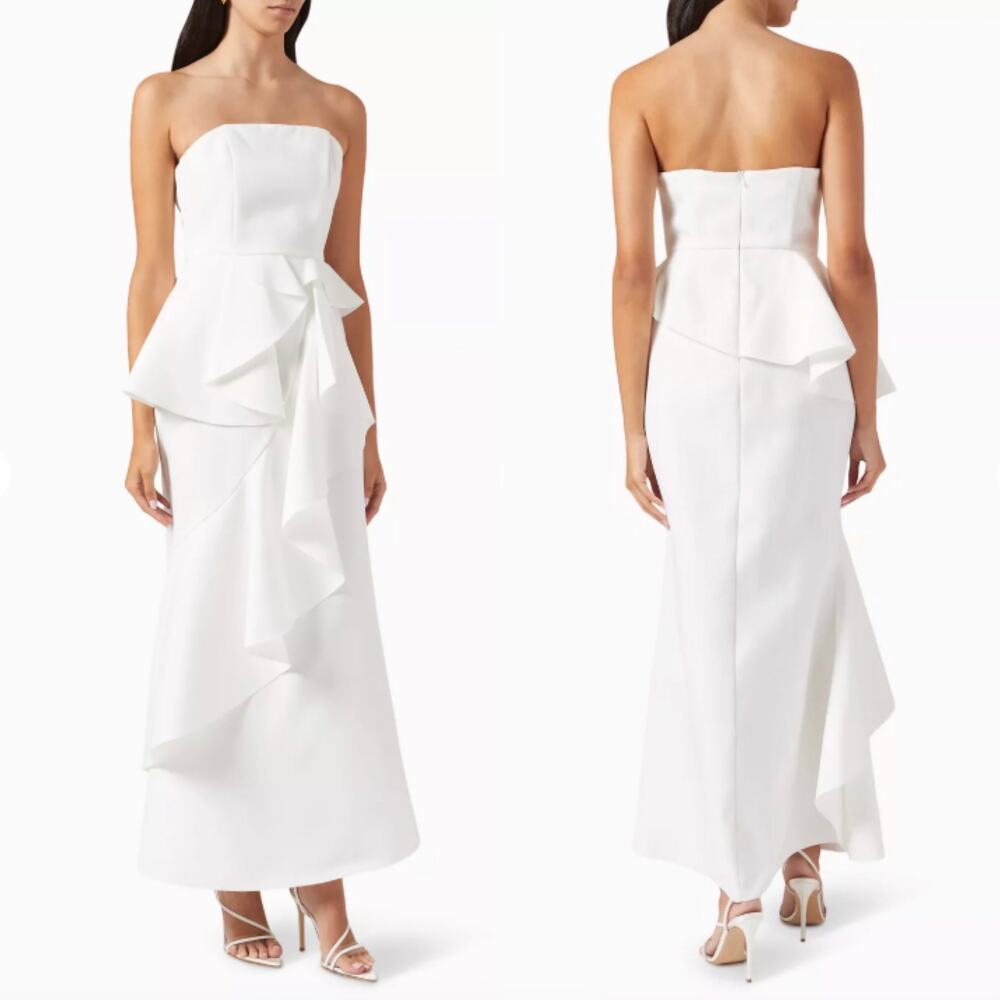 Elliatt White Strapless Maxi Dress
